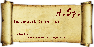 Adamcsik Szorina névjegykártya